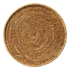 rattan placemat isolated on white or transparent