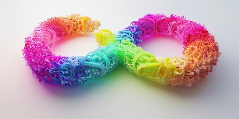 Abstract rainbow infinity symbol.