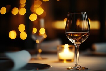Romantic Valentine's Day Dinner Setting with Candles and Wine Glasses, Bokeh Effect, Wide Depth of Field, Sony FE 24mm f/5.6 and 30mm Lens at F8