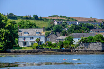houses along the River Tamar  at Lower Anderton  Millbrook Torpoint Cornwall