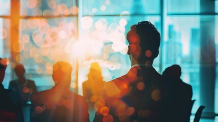 A digital leader coordinating a virtual project with global team members