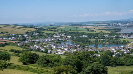 View of Millbrook the largest village in Cornwall on the Rame Peninsula from Maker Heights England