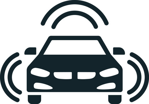 Autonomous self driving vehicle using artificial intelligence icon