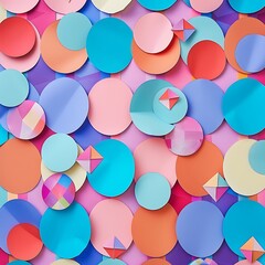 A bold checkerboard design with delicate paper circles and diamonds for celebration settings..