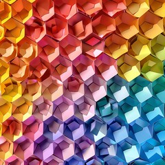 A vibrant honeycomb pattern of delicate paper hexagons for festive decorations..