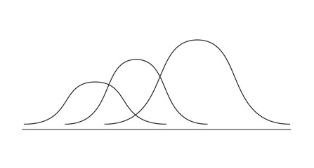 Bell curve graph. Gaussian or normal distribution graph. Probability theory mathematical function. Infographic, Giving, Parabola, Bell