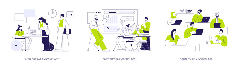 Teamwork organization abstract concept vector illustrations.