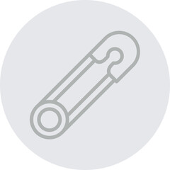Safety Pin Vector Line Grey Circle Grey