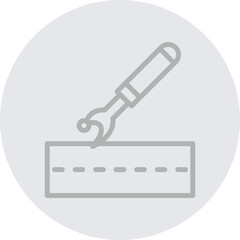 Seam Ripper Vector Line Grey Circle Grey