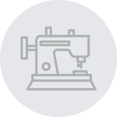 Sewing Machine Vector Line Grey Circle Grey