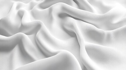 Obraz premium Detailed 3D illustration of white cloth fibers, focusing on the intricate woven texture and fine textile details