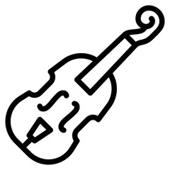 violin or fiddle line icon