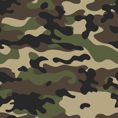 
Army camo military uniform texture, modern vector pattern, hunting textile background