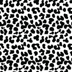 
leopard pattern seamless background black white design with spots on print