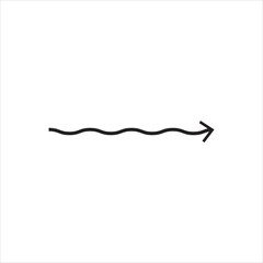 Thin long wavy twisty arrow. Winding curved arrow. Vector illustration. EPS 10/Ai