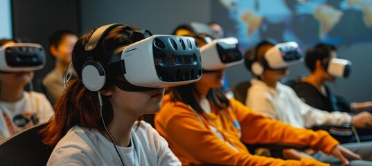 Students Engaged in Virtual Reality Cybersecurity Workshop for Online Safety Education
