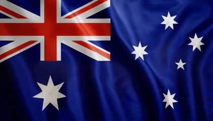 Background of the Australian flag flying with a simple wavy texture