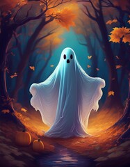 Sheet Ghost, Halloween, Illustration