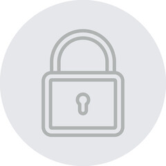 Lock Vector Line Grey Circle Grey