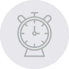 Clock with checkmark Vector Line Grey Circle Grey