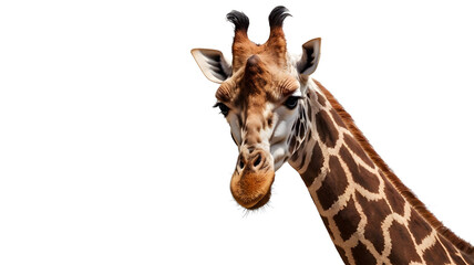 giraffe head isolated on white transparent background 