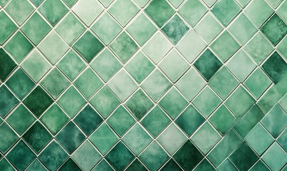 old diamond shaped light green and teal blue Background Seamless Green Square Tiles Pattern Background