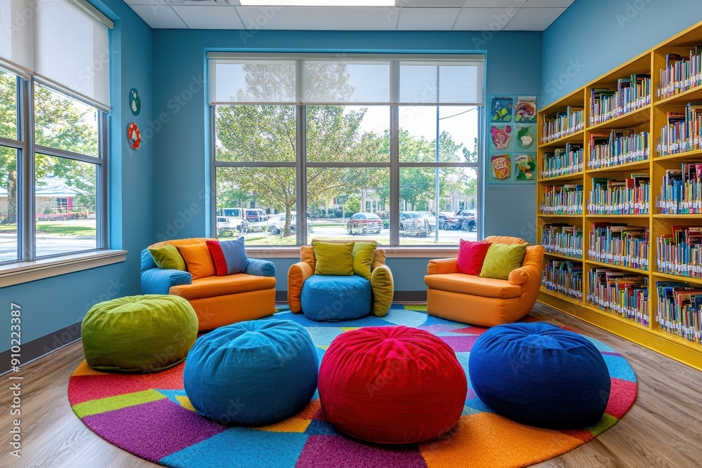 Poster whimsical design for adhd-friendly study environments in school library: fostering student success w