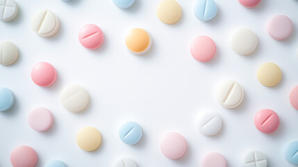 DRUGS ON WHITE BACKGROUND WITH COPY SPACE