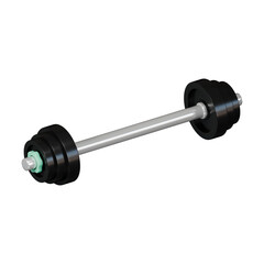 Barbell 3d icon isolated on transparent background, 3d rendering, 3d fitness icon