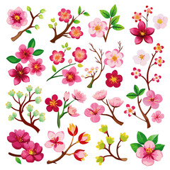 seamless pattern, seamless pattern with flowers, seamless pattern with cherry blossom, background, cherry blossom seamless pattern, seamless pattern with cherry blossom Illustrations of Seamless Patte