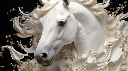 Abstraction, texture, gold, oil painting, chinoiserie, animal prints, horses, elephants,  