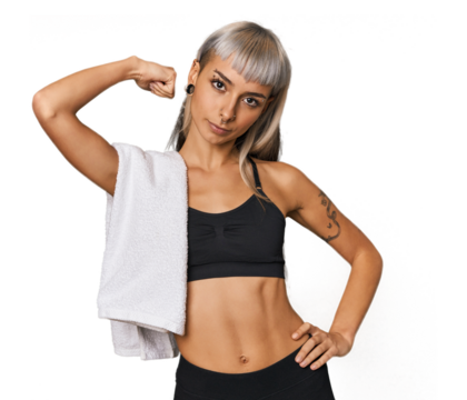 Young Caucasian woman in sportswear