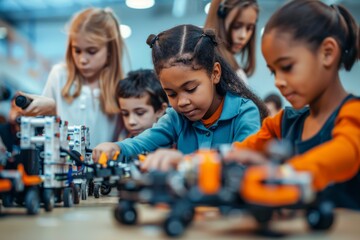 Diverse Students Building and Programming Robots in Team Robotics Class