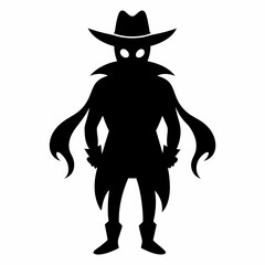 cowboy ghost Black silhouette