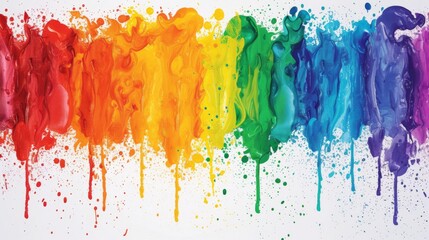 Fototapeta premium Illustration of pride-themed rainbow paint splashes