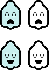 ghost afraid happy set