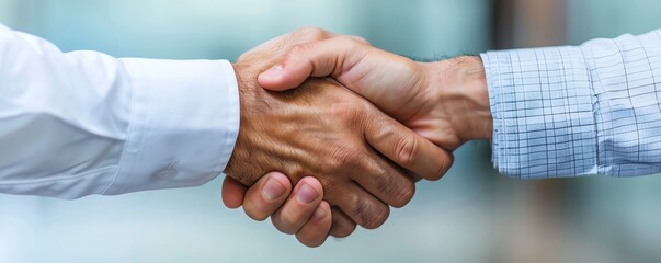 Job offer letter with handshake, job acceptance