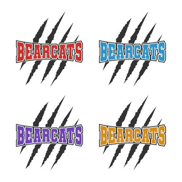 Bearcats sport mascot emblem animal scratch claw stripes spirit school team.