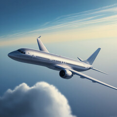 Obraz premium An airplane in a clear, clean sky.