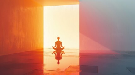 Fototapeta premium Person meditating in a quiet room.