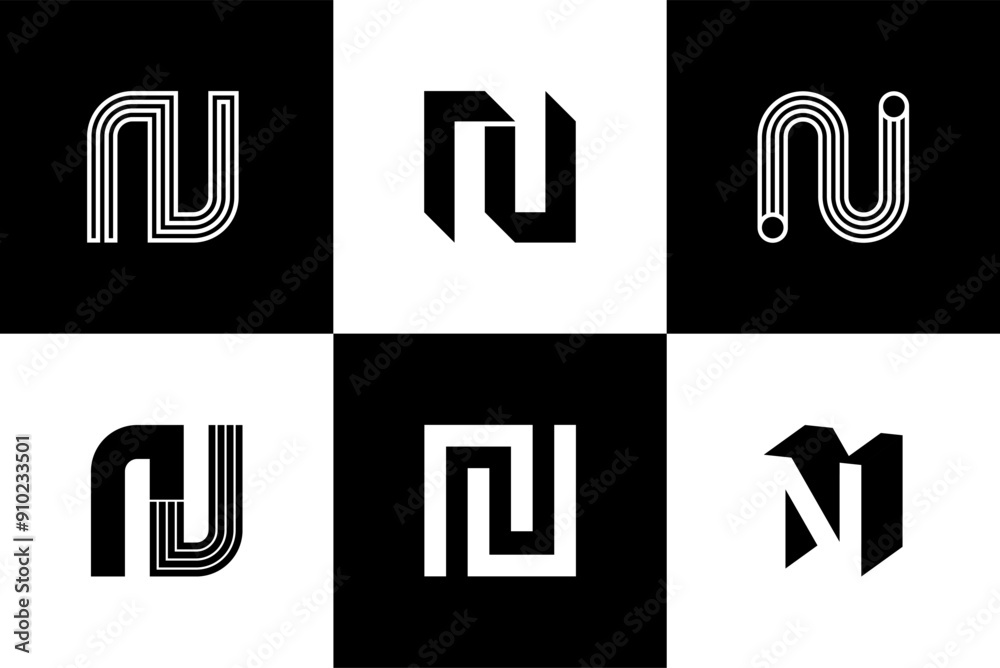 Fototapete letter n font design, vector illustration, high quality and standard. can be used in many types of d