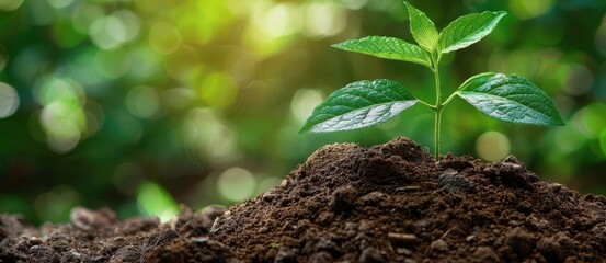 Regenerative agriculture field, healthy soil promoting plant growth, sunny day