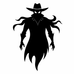 cowboy ghost Black silhouette