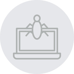 Bug Report Vector Line Grey Circle Grey