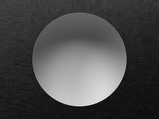 3D illustration of a hole in a metal plate