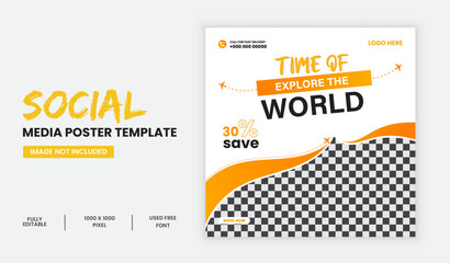 Travel and tour social media post instagram post or web banner template