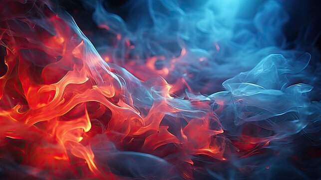 abstrakte rote animierte leuchtende Struktur, Wirbel, Rauch, Qualm, Nebel, Bewegung, Energie, Power, Plasma, Blitze, Strom, Hintergrund  