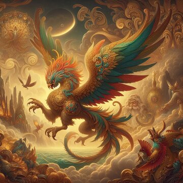Simurgh A Persian mythical bird with healing powers