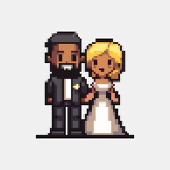 Fototapeta premium 8-bit game assets puzzle, pixel, icon, vector, illustration, symbol, business, people, jigsaw, 3d, game, cartoon, art, design, pixel art, concept, character, piece, castle, computer