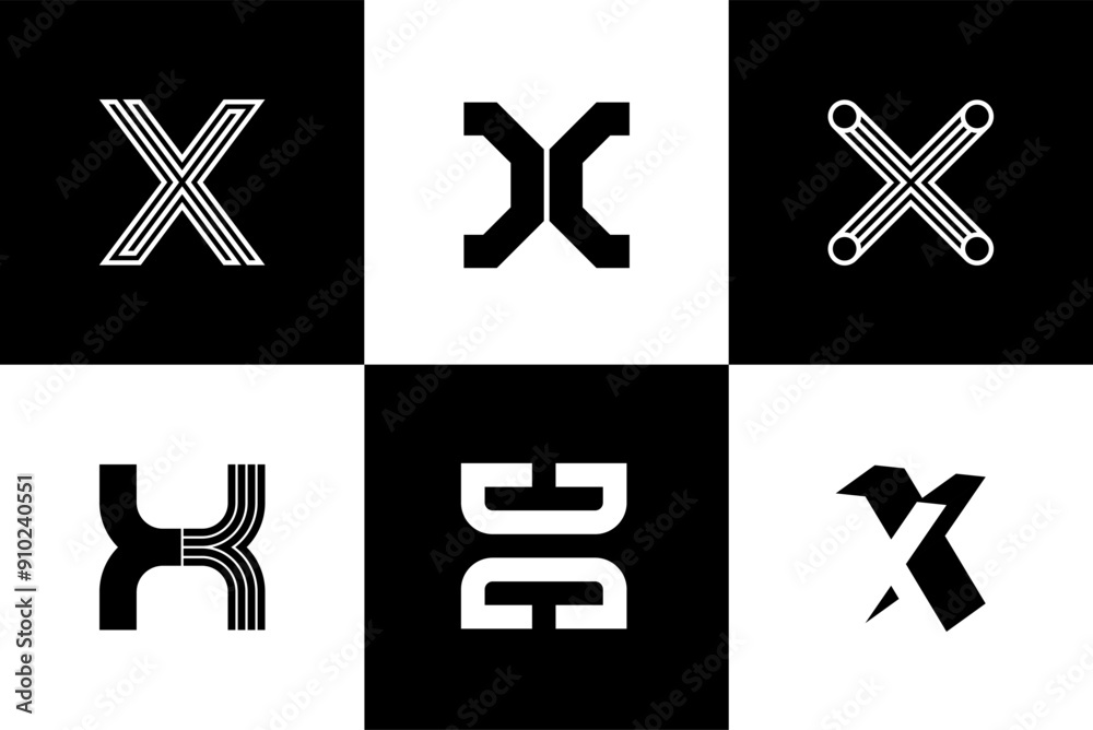 Fototapete letter x font design, vector illustration, high quality and standard. can be used in many types of d